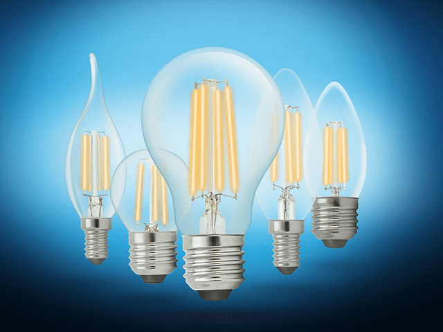 Υποδείγματα λαπτήρων Filament LED που ακτινοβολούν σε χρωματική θερμοκρασία ψυχρού λευκού φωτός 6000K